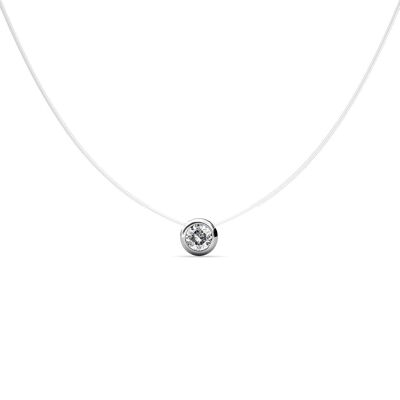 Moon Necklace: Silver and Crystal