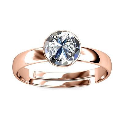 Bague Acacia : Or Rosé et Cristal