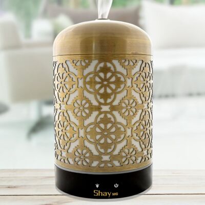 Diffuseur et humidificateur d'arôme Shay MG02 avec lampe à changement de couleur. 7 heures