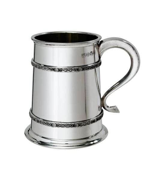 1 pint Double Celtic Bands Pewter Tankard