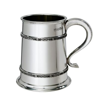 1 pint Double Celtic Bands Pewter Tankard
