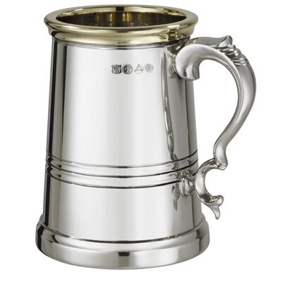 1 pinte X Range étain et laiton Worcester Tankard