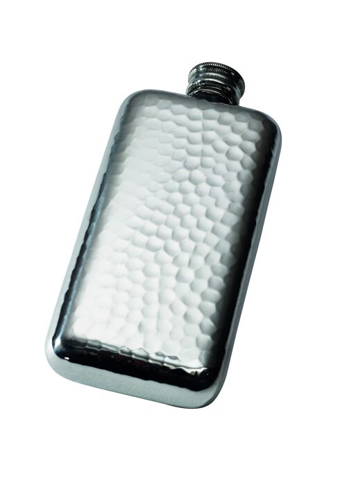 3oz Hammered pewter Pocket Flask