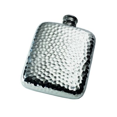 4oz Hammered Pewter Pocket Flask