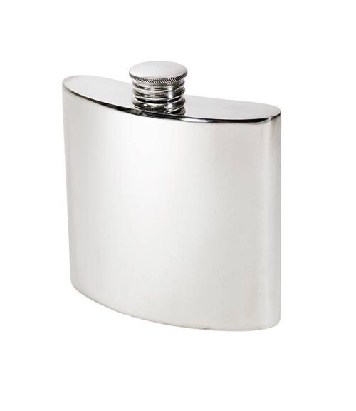 4oz Plain Pewter Kidney Hip Flask