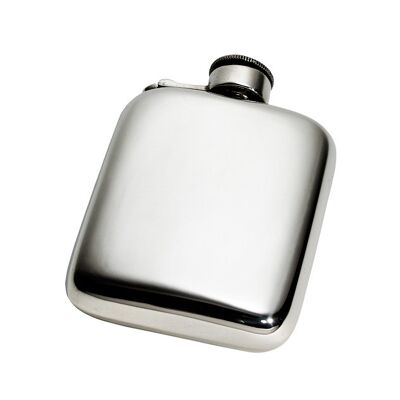 4oz Plain Pewter Pocket Flask with Captive Top