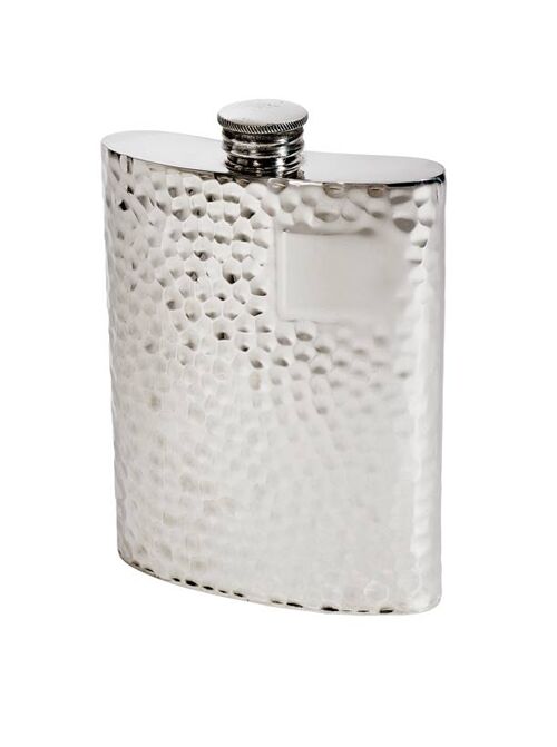 6oz Hammered pewter kidney hip Flask