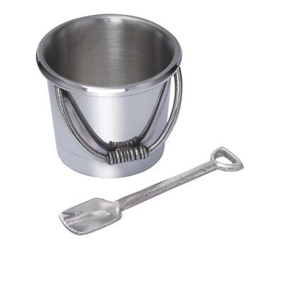 Bucket and Spade Pewter Egg Cup & Spoon