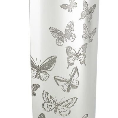 Butterfly Pattern Pewter Vase