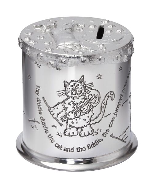Cow over the Moon Pewter Money Box