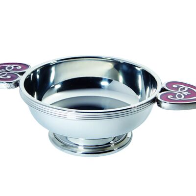 Large Red Heart of the highlands pewter quaich