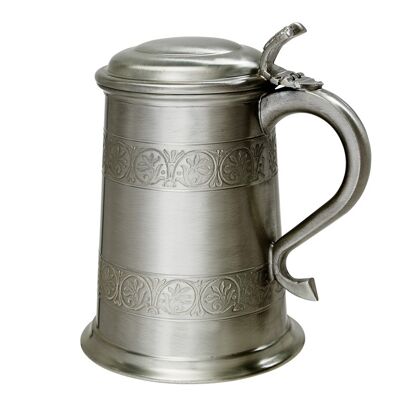 Medieval Antique Finish Pewter 1 Pint Tankard