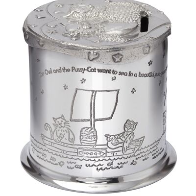 Owl and Pussycat Pewter Money Box