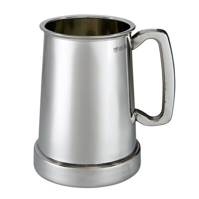 Shilling 1 pint Pewter Tankard Glass Base