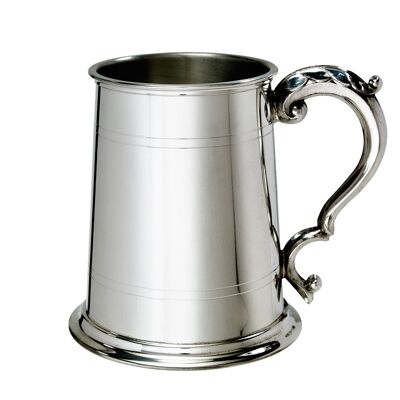 Standard Lined Fancy Handle 1 pint pewter Tankard