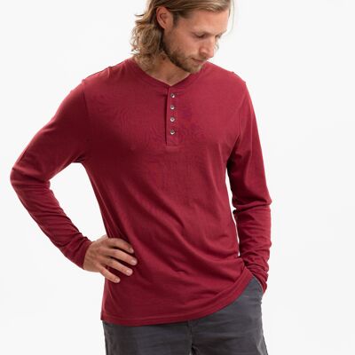 Henley long sleeve shirt Kayville burgundy made of TENCEL ™ Modal Mix