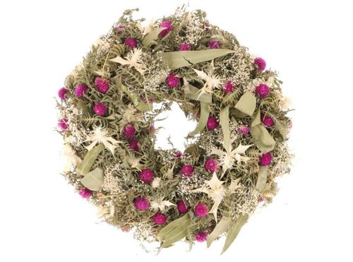 A beautiful christmas wreath made from real dried flowers
