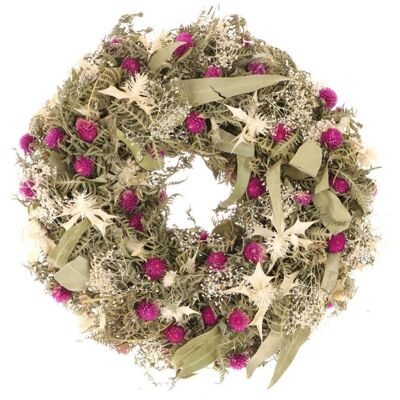 A beautiful christmas wreath made from real dried flowers