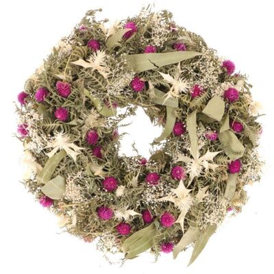 A beautiful christmas wreath made from real dried flowers