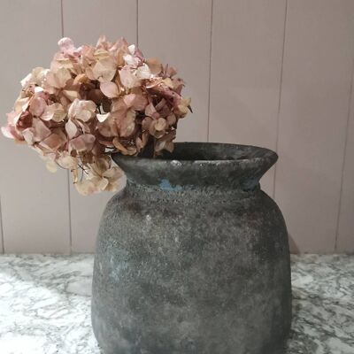 Vase en pierre effet vintage gris clair Bali