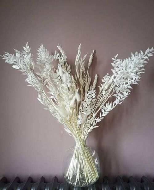 White Dried Ruscus Bouquet