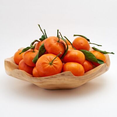 Wooden bowl - fruit bowl - salad bowl - model Lotus Leaf - natural - L (Øxh) 30 x 7.5cm
