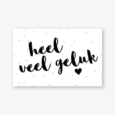 Mini kaart - Cadeaulabel - Heel veel geluk , SKU208