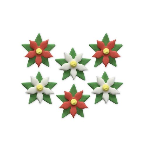 Christmas Poinsettia Sugarcraft Toppers