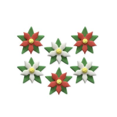 Natale Poinsettia Sugarcraft Toppers