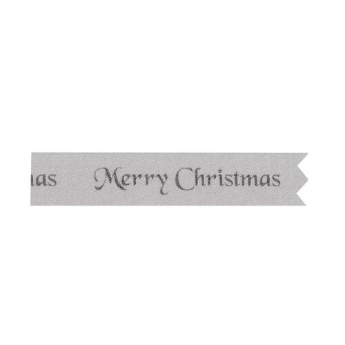 Merry Christmas Cake Ribbon Silver