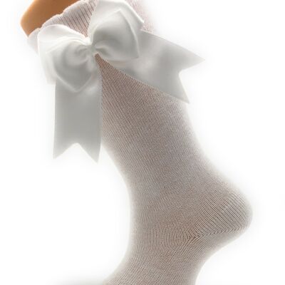 CHAUSSETTES AVEC NOEUD BLANC de 8 à 10 ANS