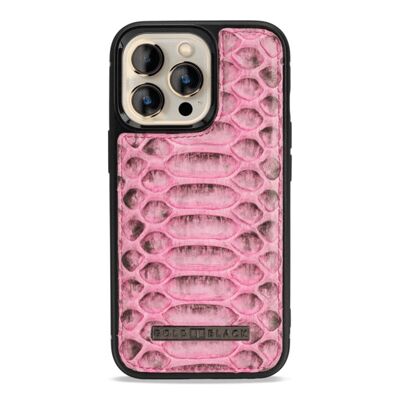 iPhone 13 Pro MagSafe leather case python pink