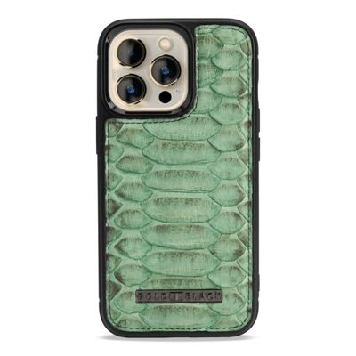 iPhone 13 Pro MagSafe leather case python green