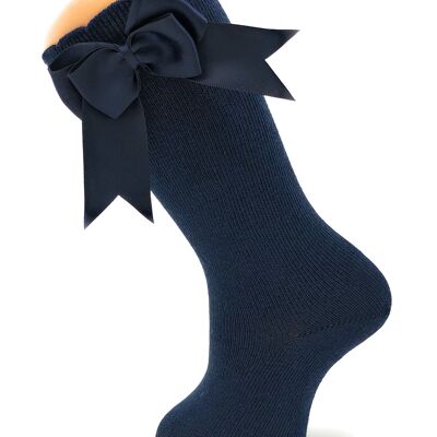 SOCKS WITH NAVY BOW from 3 to 6 YEARS