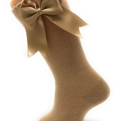 SOCKS WITH BOW CAMEL from 3 to 6 YEARS