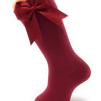 SOCKS WITH GUINDA BOW from 3 to 6 YEARS