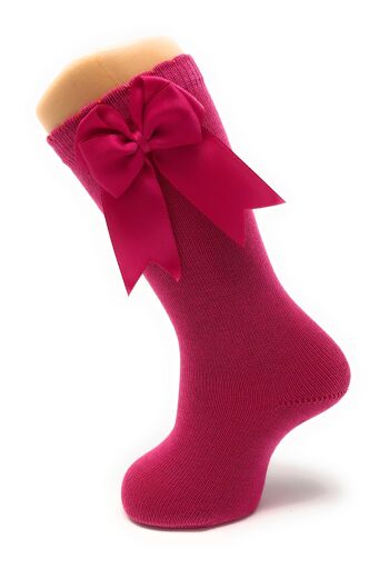 CHAUSSETTES AVEC CRAVATE FUCHSIA de 3 MOIS à 2 ANS