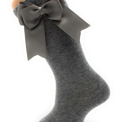 SOCKS WITH A MEDIUM GRAY BOW from 8 to 10 YEARS