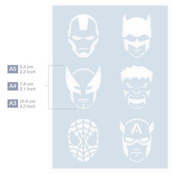 Visages de super-héros A5 2