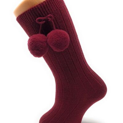 Oma Socken mit Pompons von 3 Monaten bis 2 Jahren