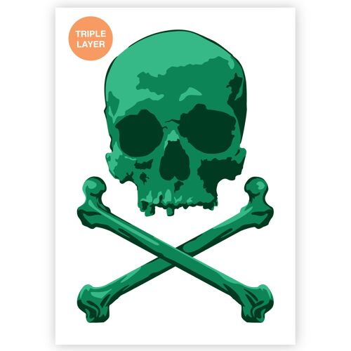 A3 Pirate Skull 3 layer