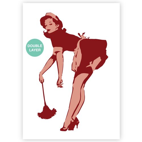 A3 Pin-up cleaning lady 2 layer
