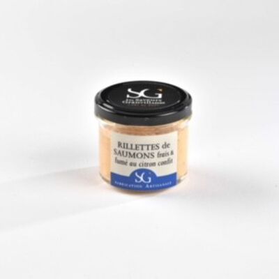 Rillettes di salmone candito al limone fresco affumicato