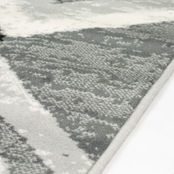 Tapis Gris Contemporain Géométrie Rhombus Design - Texas - 80x150cm (2'8"x5') 5