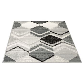 Tapis Gris Contemporain Géométrie Rhombus Design - Texas - 280x365cm 3