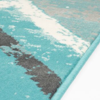 Tapis Design Rhombus Géométrie Contemporaine Bleu Oeuf Canard - Texas - 60x230cm 4