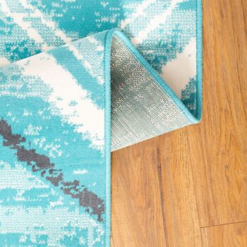 Tapis Design Rhombus Géométrie Contemporaine Bleu Oeuf Canard - Texas - 60x230cm 8