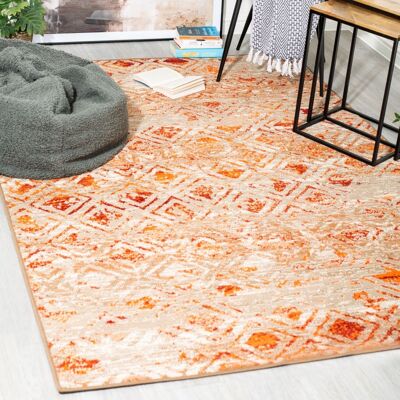 Brown Contemporary Faded Rhombus Design Rug  - Texas - 60x110cm (2'x3'7")