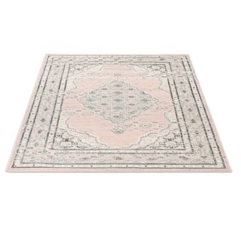 Tapis Kashan Oriental Délavé Contemporain Rose - Texas - 60x110cm (2'x3'7") 3