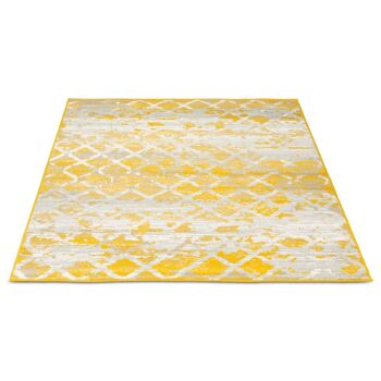 Tapis Contemporain Carrelage Délavé Moutarde - Texas - 120x170cm (4'x5'8") 4